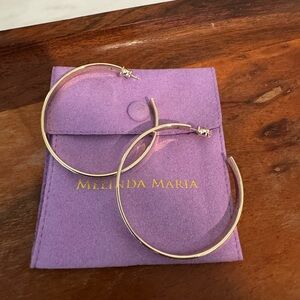 Melinda Maria Gold Hoop Earrings New in Pouch